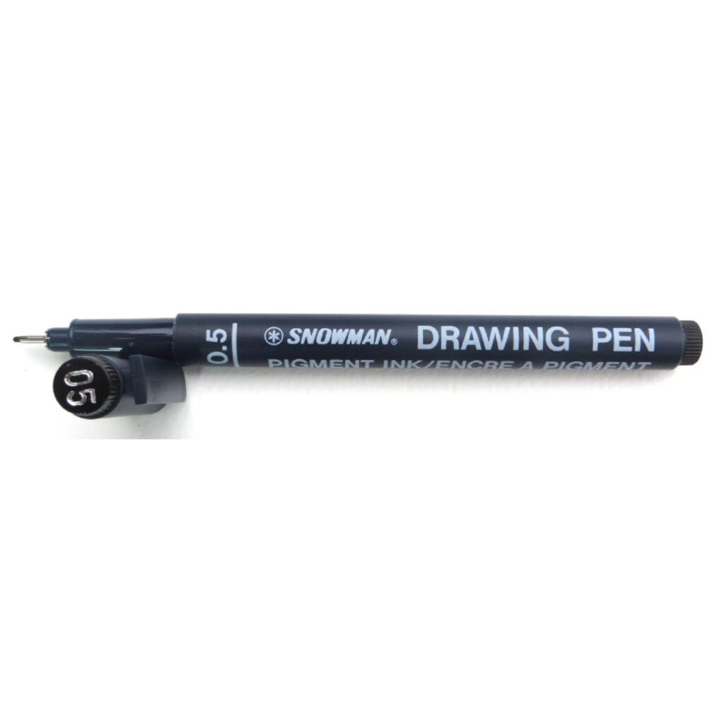 Snowman Drawing Pen Black